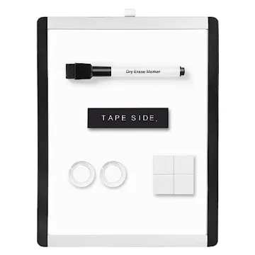 Compact Magnetic Whiteboard with Marker and Magnets