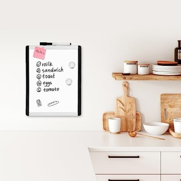 Compact Magnetic Whiteboard with Marker and Magnets