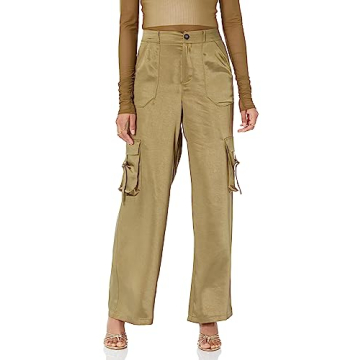 Trendy Women’s Jessenia Shine Cargo Pants in Martini Olive, Comfort Fit