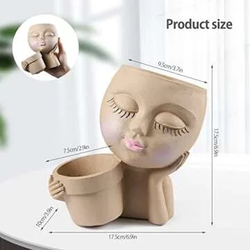 WEWEOW Face Planter Durable Cute Double Flower Pot