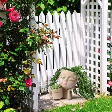 WEWEOW Face Planter Durable Cute Double Flower Pot