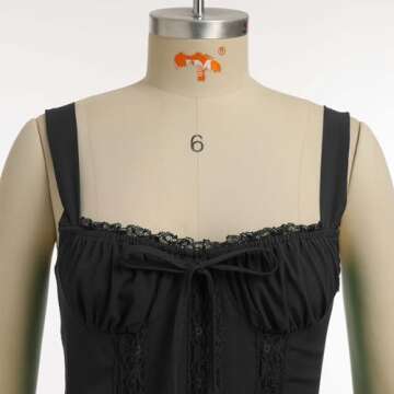 OBEEII Corset Mini Dress for Women Sleeveless Backless Low Cut Lace Mini Dress Ruffle Short Summer Sundress for Wedding Guest Graduation Homecoming Club Party Going Out Black S