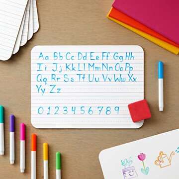 Juvale 12 Pack Double Sided Small Dry Erase White Boards with Lines - Whiteboards for Students and C...