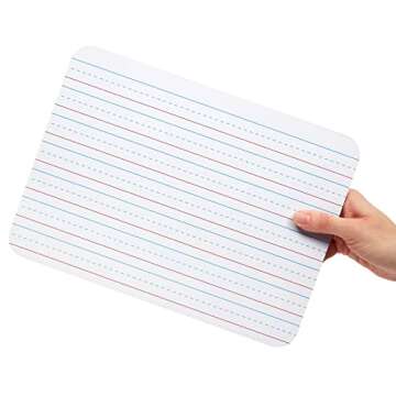 Juvale 12 Pack Double Sided Small Dry Erase White Boards with Lines - Whiteboards for Students and Classroom Supplies (9x12 in)