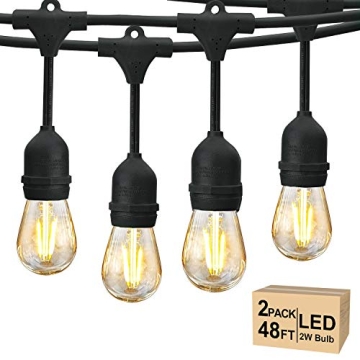 Svater 96 FT Outdoor String Lights with Dimmable 2700K Bulbs for Outdoor Use