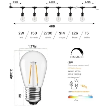 Svater 96 FT Outdoor String Lights for All Occasions