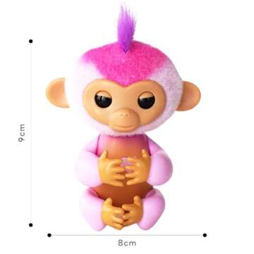 Fingerlings 2023 New Interactive Baby Monkey Reacts to Touch – 70+ Sounds & Reactions – Harmony (Pink)