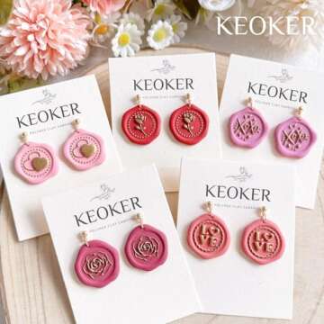 Keoker Wax Seal Stamp Shape Polymer Clay Cutters for Earring Making