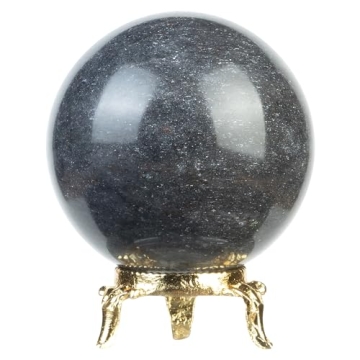 ZAICUS 45 mm Iolite Crystal Sphere Ball Gemstone Ball with Stand Natural Gemstone for Healing Crysta...