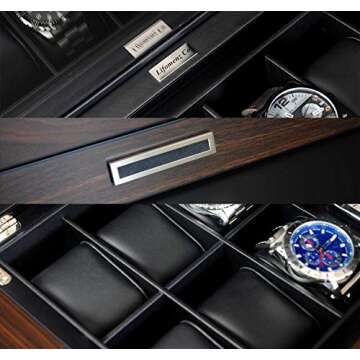 Lifomenz Wooden Watch Box for Men with Valet Drawer
