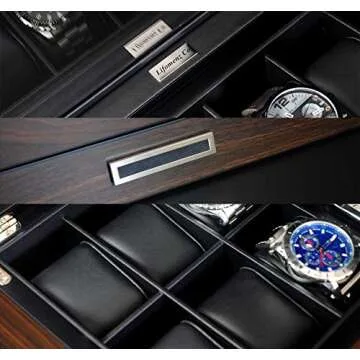 Lifomenz Wooden Watch Box for Men with Valet Drawer