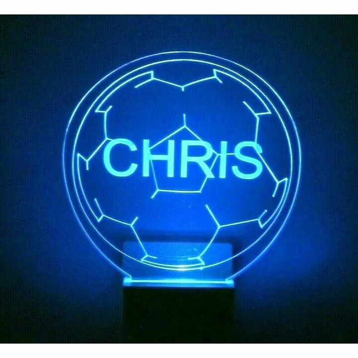 Personalized Soccer Ball LED Night Light Plug-in