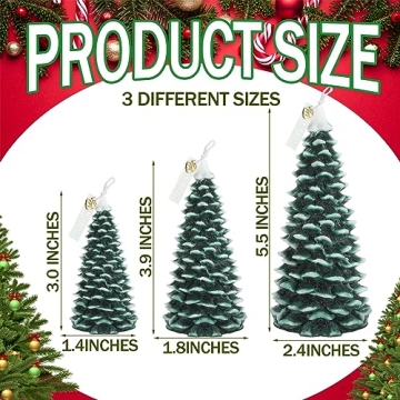 MTLEE Christmas Tree Shape Candle Set for Holiday Decor