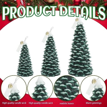 MTLEE Christmas Tree Shape Candle Set for Holiday Decor