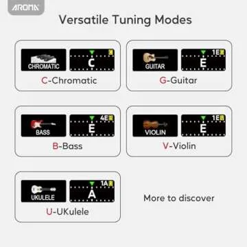 Aroma Rechargeable Clip On Guitar Tuner for Accurate Tuning