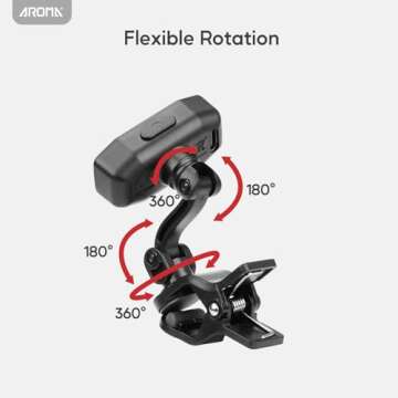 Aroma Rechargeable Clip On Guitar Tuner for Accurate Tuning