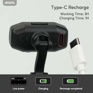 Aroma Rechargeable Clip On Guitar Tuner for Accurate Tuning