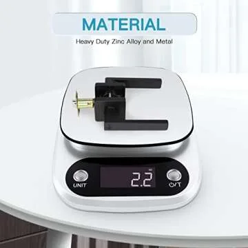 Gaurqiah Heavy Duty KEYLESS Privacy Door Lever for Bathroom, Matte Black Door Handle, Reversible Door Lever for Right & Left Doors, Modern Square Door Lock for Interior Doors, Bathroom,1 Pack