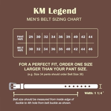 KM Legend Men's Genuine Leather Dress Belt Classic Brown