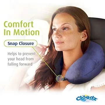 Cloudz Microbead Travel Neck Pillow - Blue