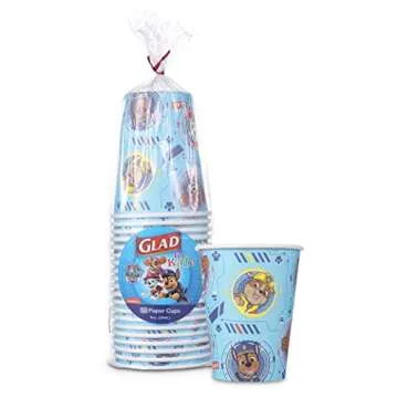 Glad for Kids Paw Patrol Paper Cups Disposable Paper Cups, Blue, 20 Count for Kids Paw Patrol Paper ...