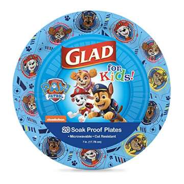 Glad for Kids Paw Patrol Paper Cups Disposable Paper Cups, Blue, 20 Count for Kids Paw Patrol Paper Plates | Disposable Paw Patrol Plates for Kids