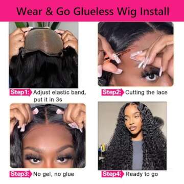 Deep Wave Lace Front Wigs Human Hair for Black Women Curly Human Hair Wig Wet Wavy Wear and Go Glueless Wigs Pre Plucked Bleached Knots Brazilian Virgin Wig with Baby Hair Natural Color 18 Inch