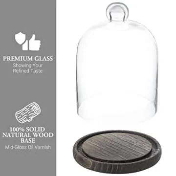 MyGift Clear Cloche Glass Dome for Displays and Decor