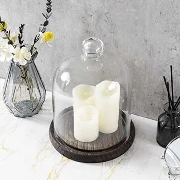 MyGift Clear Cloche Glass Dome for Displays and Decor