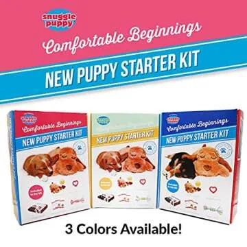 Original Snuggle Puppy Essentials Starter Kit. Heartbeat Dog Toy and Calming Aid with 3 Heat Packs, Puppy Teething Toy, Dog Chew Toy and Dog Blanket.