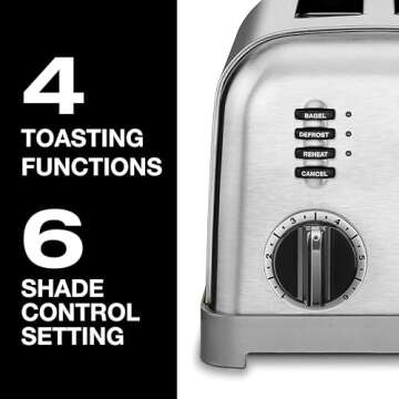 Cuisinart Chrome Toaster with 6 Browning Settings