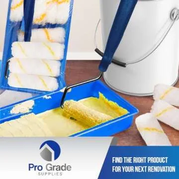 Pro Grade - Paint Roller Tool Kit - 10 Piece Painting Set - Mini Plastic Paint Tray Set, Mini Roller Frame,Microfiber Roller Covers