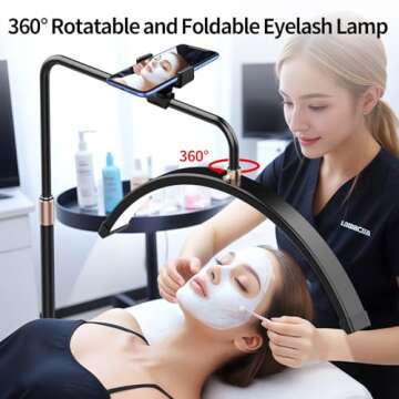 Lash Light for Eyelash Tech-Esthetician Ring Light, Half Moon Light for Led Lash Lamp Extensions, Ta...