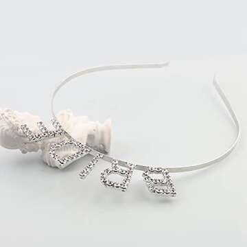 Framendino, Bride Headband Rhinestone Bridal Elegant Tiara Crown Sparking Bachelorette for Wedding Party