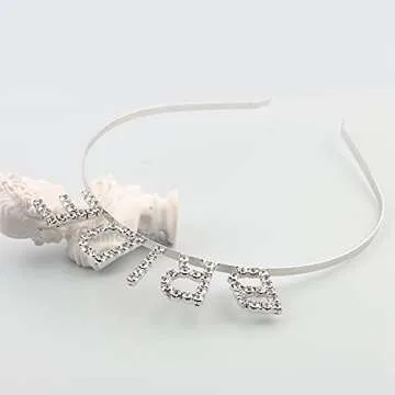 Framendino, Bride Headband Rhinestone Bridal Elegant Tiara Crown Sparking Bachelorette for Wedding Party