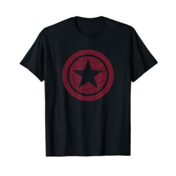 Marvel The Falcon And The Winter Soldier Bucky Red Logo T-Shirt with Lightweight Classic Fit