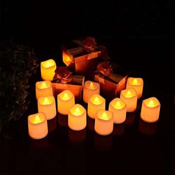 Litake 24Pcs Flameless Flickering LED Tea Light Candles