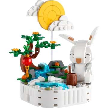 LEGO Jade Rabbit Building Toy Set, Fun Bunny Display Piece or Family Building Activity, Small Animal Toy for Boys and Girls, Great Gift for Kids Ages 8 and Up, 40643