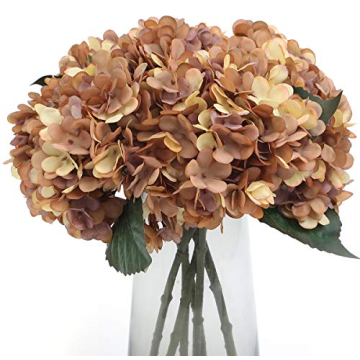 Kimura's Cabin 6Pcs Fake Flowers Vintage Artificial Silk Hydrangea Flowers Bouquets Faux Hydrangea S...