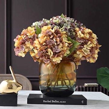 6Pcs Vintage Silk Hydrangea Flowers for Home Decor