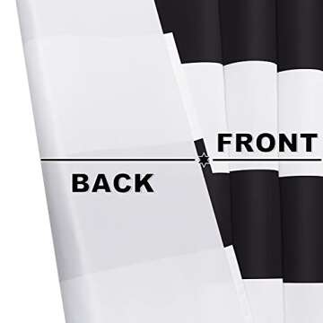 VERTKREA Stripe Window Curtain Striped Room Window Treatment Grommet Curtains 52 × 63 Inches Stripes Drapes for Bedroom Living Room, Black, Set of 2 Panels