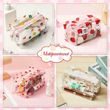 Henoyso Cute Clear Makeup Bags for Travel and Organization