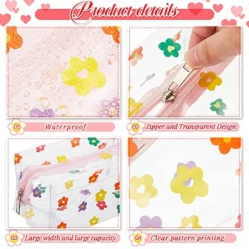 Henoyso Cute Clear Makeup Bags for Travel and Organization