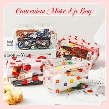Henoyso Cute Clear Makeup Bags for Travel and Organization