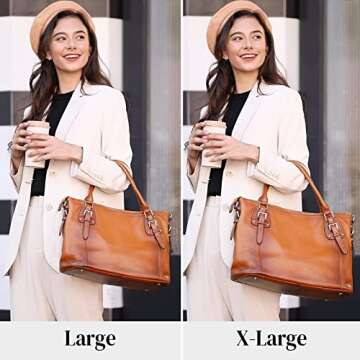Kattee Leather Handbags Tote Shoulder Bag for Woman Satchel Designer Purse Top Handles Crossbody Bag...