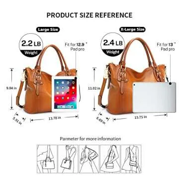 Kattee Leather Handbags Tote Shoulder Bag for Woman Satchel Designer Purse Top Handles Crossbody Bag Large Capacity