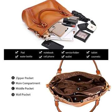 Kattee Leather Handbags Tote Shoulder Bag for Woman Satchel Designer Purse Top Handles Crossbody Bag Large Capacity