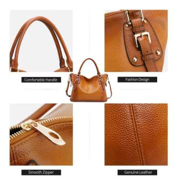 Kattee Leather Handbags Tote Shoulder Bag for Woman Satchel Designer Purse Top Handles Crossbody Bag Large Capacity