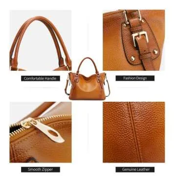 Kattee Leather Handbags Tote Shoulder Bag for Woman Satchel Designer Purse Top Handles Crossbody Bag Large Capacity