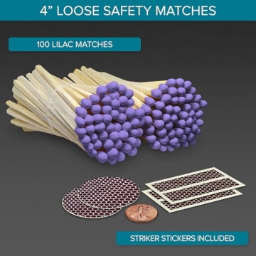 Unique Thankful Greetings 4" Lilac Matches (100 Count)